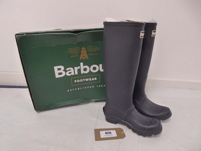 Lot 1529 - Boxed pair of Barbour bede wellington boots in...