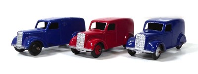 Lot Three Dinky 28 delivery vans, various colours (3)