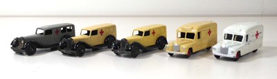 Lot Three Dinky 30f ambulances and two Daimler...