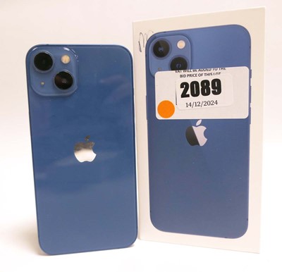 Lot 2089 - iPhone 13 128GB Blue with box