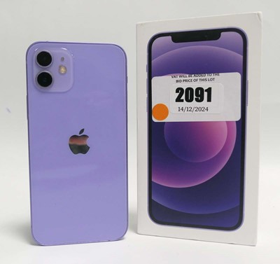 Lot 2091 - iPhone 12 64GB Purple with box