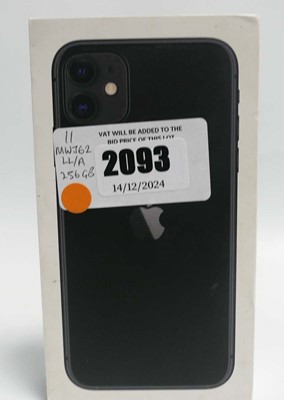 Lot 2093 - iPhone 11 256GB Black with box