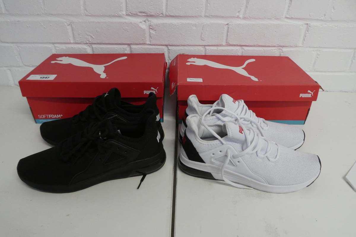 Lot 1347 - x2 boxed pairs of men's Puma electron street...