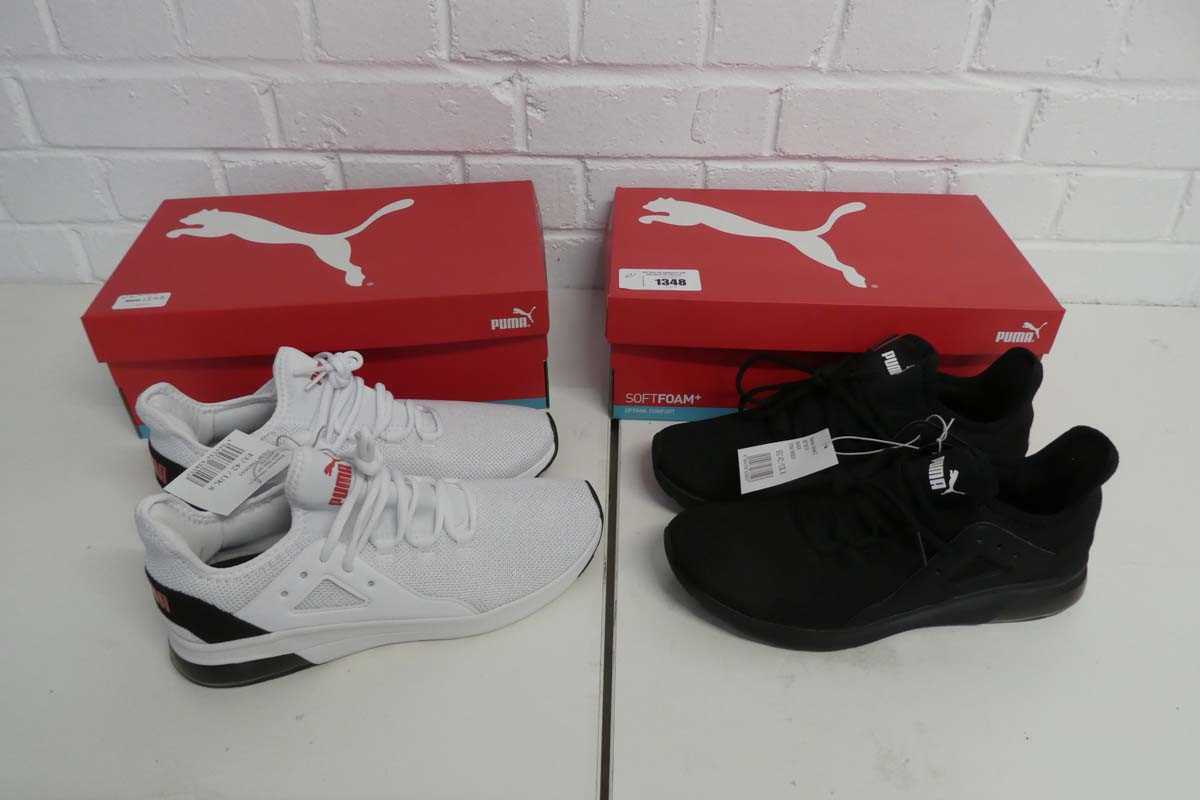 Lot 1348 - x2 boxed pairs of men's Puma electron street...