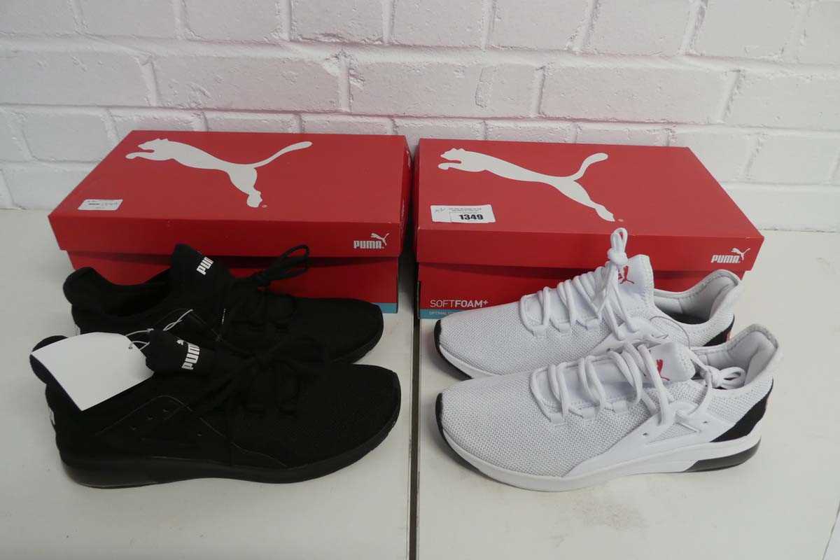 Lot 1349 - x2 boxed pairs of men's Puma electron street...