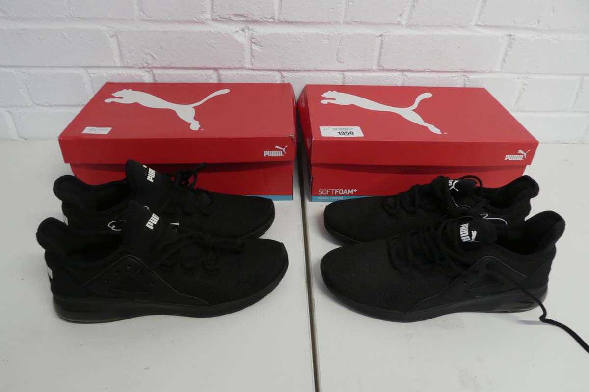 Lot 1350 - x2 boxed pairs of men's Puma electron street...