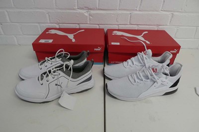 Lot x2 boxed pairs of men's Puma trainers...