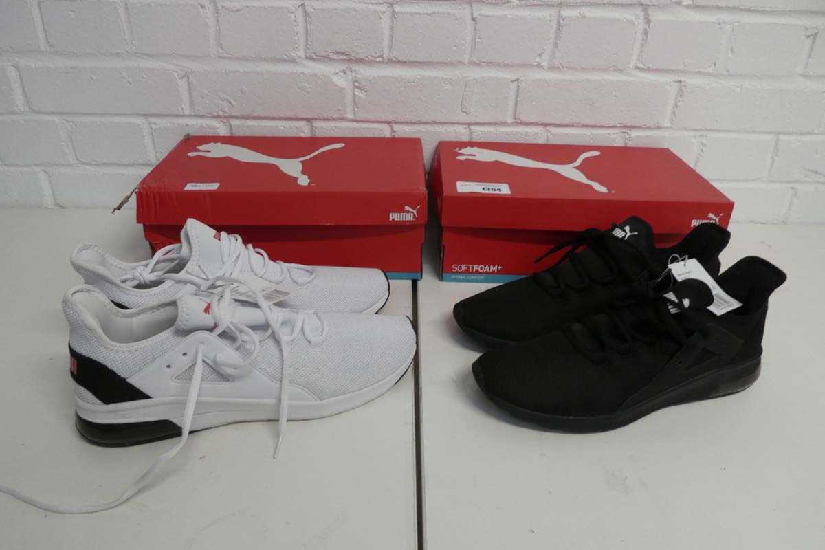 Lot 1354 - x2 boxed pairs of men's Puma electron street...