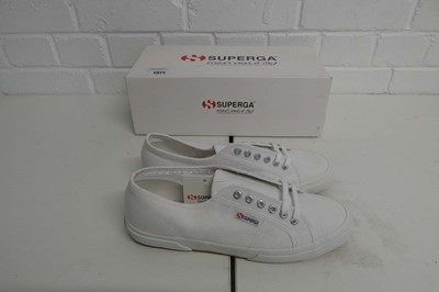 Lot Boxed pair of Superga shoes in white size UK 9...