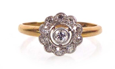 Lot An early 20th century 18ct yellow gold cluster...