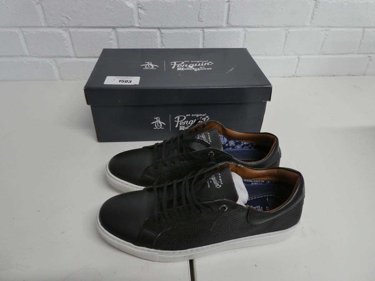 Lot 1503 - Boxed pair of men's Penguin paxton trainers in...