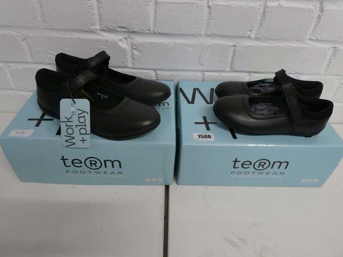 Lot 1506 - x2 boxed pairs of girls Term Footwear school...