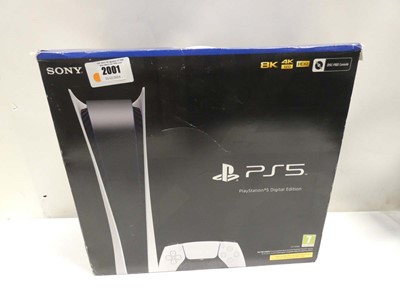 Lot 2001 - Sony PS5 Digital Edition 825GB console, boxed...