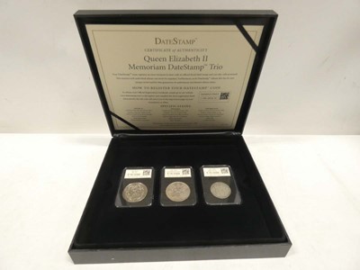 Lot 2038 - Queen Elizabeth II Memoriam DateStamp Trio...