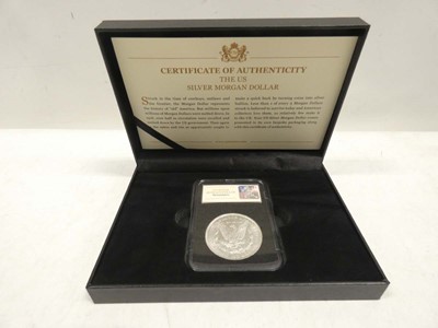 Lot 2039 - US Silver Morgan Dollar with box and CoA