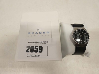 Lot 2059 - Skagen 233XXLSLB Slim Line Date Display watch