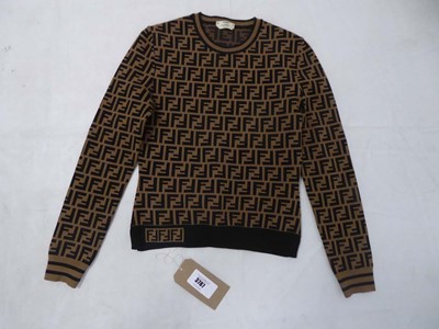 Lot 3787 - Fendi logo print jumper size 40 (hanging) -...