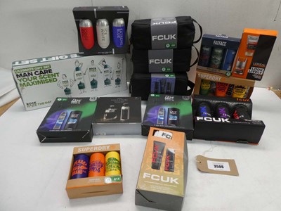 Lot 14 men's toiletry gift sets including FCUK,...