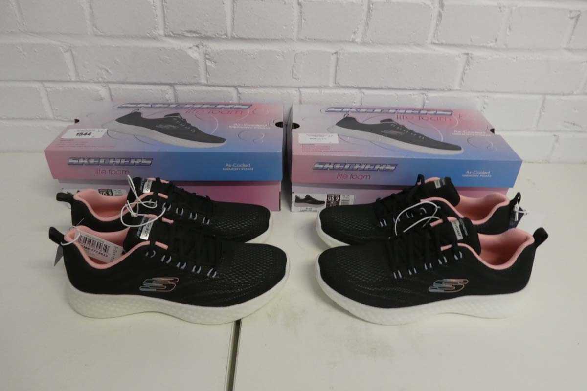 Lot 1544 - x2 boxed pairs of ladies Skechers lite-foam...