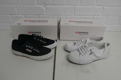 Lot x2 boxed Superga cotu classic trainers - both...