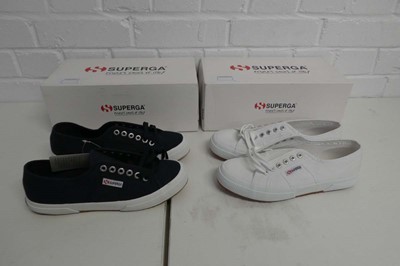 Lot x2 boxed Superga cotu classic trainers - both...