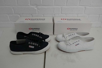 Lot x2 boxed Superga cotu classic trainers - both...