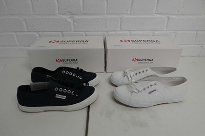 Lot x2 boxed Superga cotu classic trainers - both...