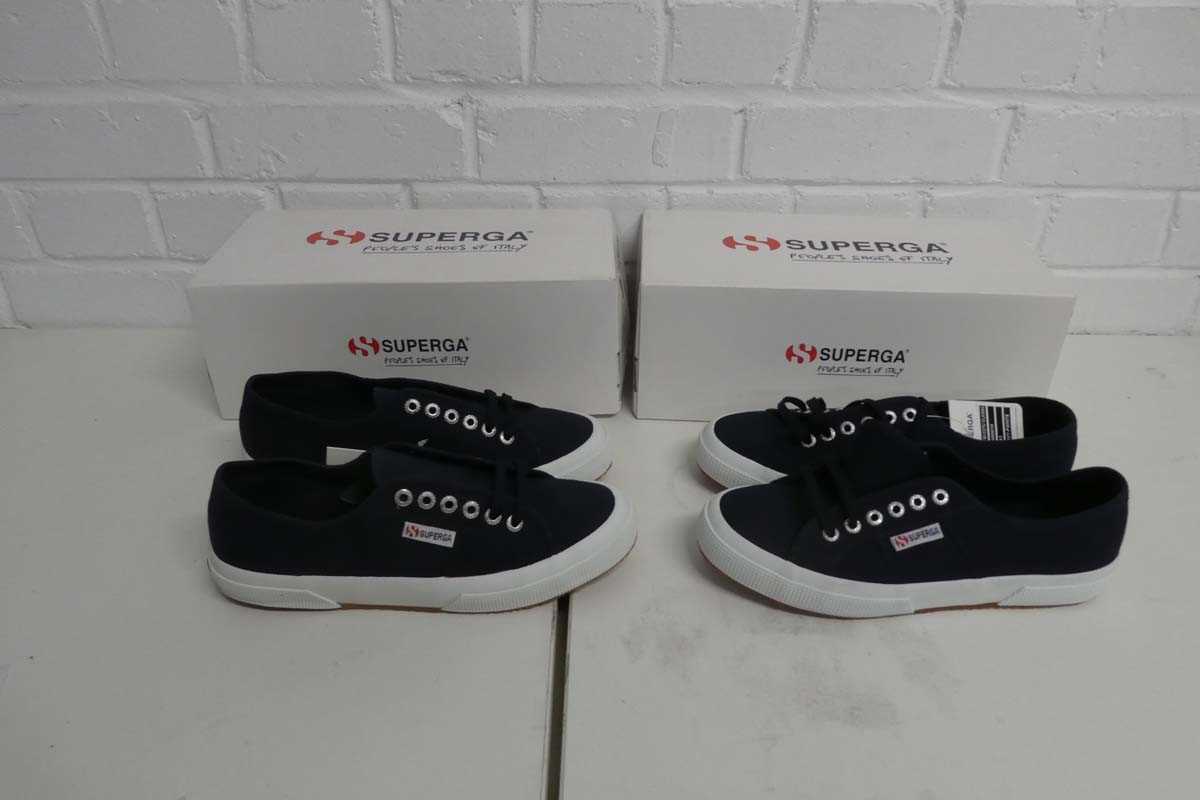 Lot 1555 - x2 boxed Superga cotu classic trainers - both...