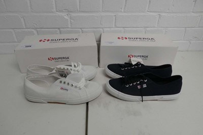 Lot x2 boxed Superga cotu classic trainers - both...