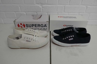 Lot 1559 - x2 boxed Superga cotu classic trainers - both...