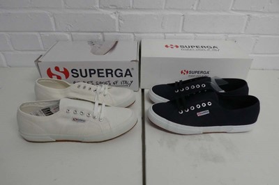 Lot 1560 - x2 boxed Superga cotu classic trainers - both...