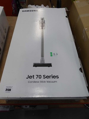 Lot 3136 - Samsung Jet 70 series cordless stick vacuum...