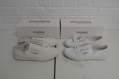 Lot 1561 - x2 boxed pairs of Superga cotu classic...