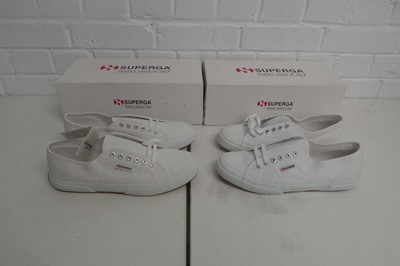 Lot 1562 - x2 boxed pairs of Superga cotu classic...