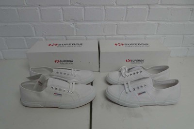 Lot 1563 - x2 boxed pairs of Superga cotu classic...