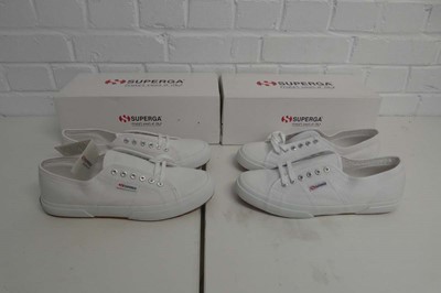 Lot 1564 - x2 boxed pairs of Superga cotu classic...