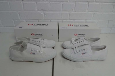 Lot 1566 - x2 boxed pairs of Superga cotu classic...