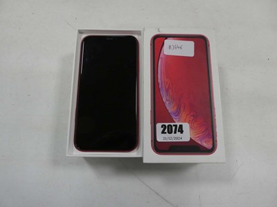 Lot 2074 - Apple iPhone XR, red, 64 GB, MRY62B/A, with box