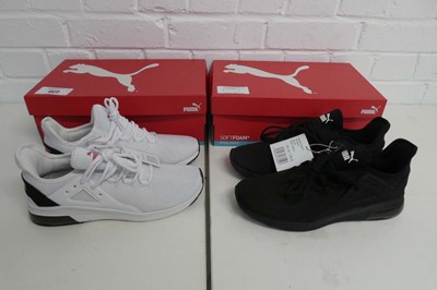 Lot 1572 - x2 boxed pairs of men's Puma electron street...