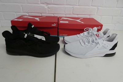 Lot 1574 - x2 boxed pairs of men's Puma electron street...