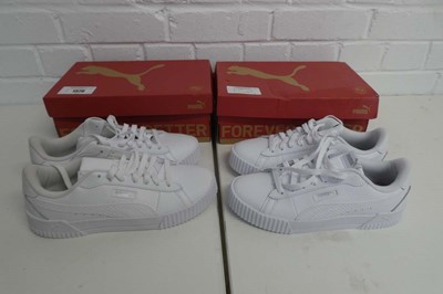 Lot 1579 - x2 boxed pairs of Puma C crew snake trainers -...