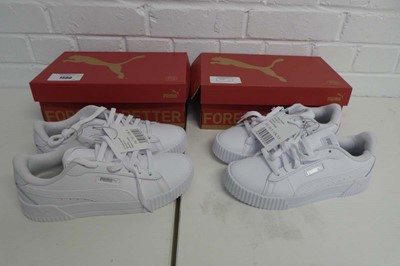 Lot 1580 - x2 boxed pairs of Puma C crew snake trainers -...