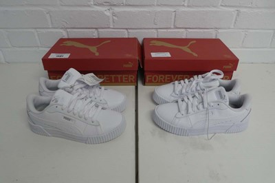 Lot 1581 - x2 boxed pairs of Puma C crew snake trainers -...