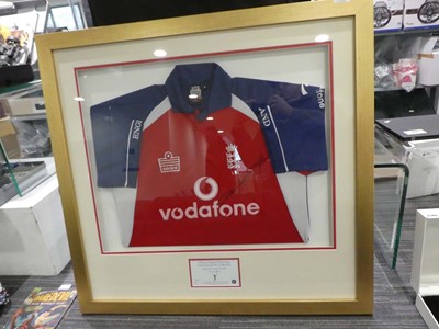 Lot 2145 - Framed England one day international shirt...