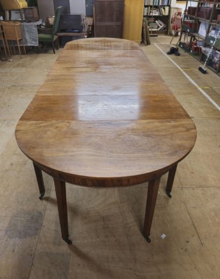 Lot 4 - A George III mahogany D-end dining table, the...