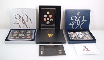 Lot 421 - Six Royal Mint annual coin collection sets:...