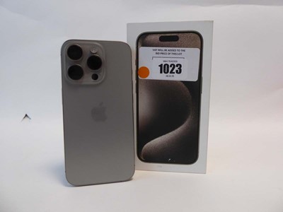 Lot 1023 - Apple iPhone 15 Pro, Natural Titanium, 128GB,...