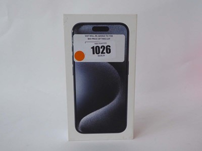 Lot 1026 - Apple iPhone 15 Pro, Blue Titanium, 256GB,...