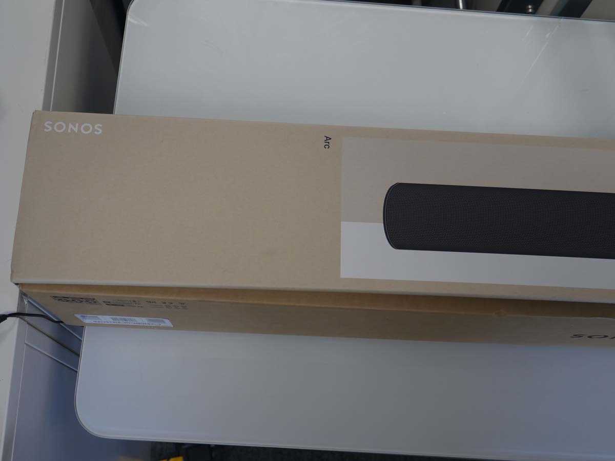 Lot 1101 - SONOS Arc soundbar, boxed with PSU and remote...