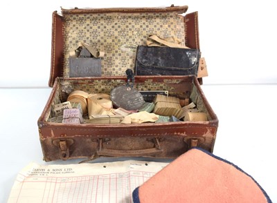 Lot 115 - A bus conductor's case containing various...